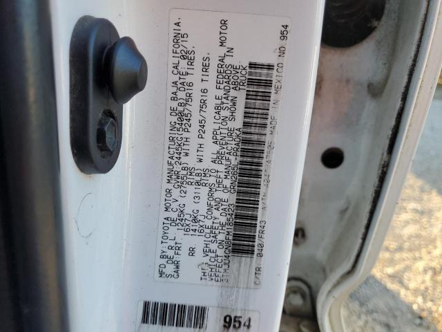 3TMJU4GN8FM185423 - 2015 TOYOTA TACOMA DOUBLE CAB PRERUNNER WHITE photo 12