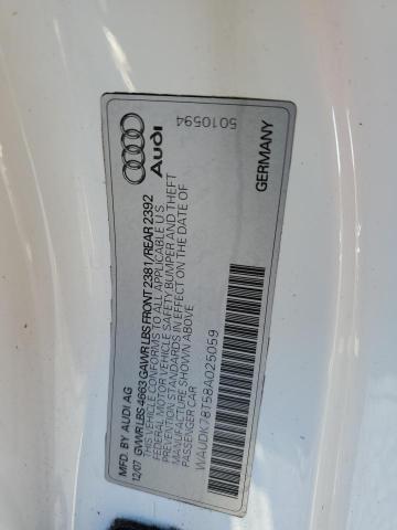 WAUDK78T58A025059 - 2008 AUDI A5 QUATTRO WHITE photo 12