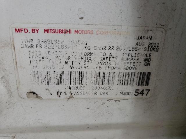 JA32U2FU0BU046585 - 2011 MITSUBISHI LANCER ES/ES SPORT WHITE photo 12