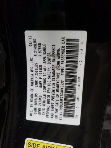 19UUA8F23CA040532 - 2012 ACURA TL BLACK photo 12