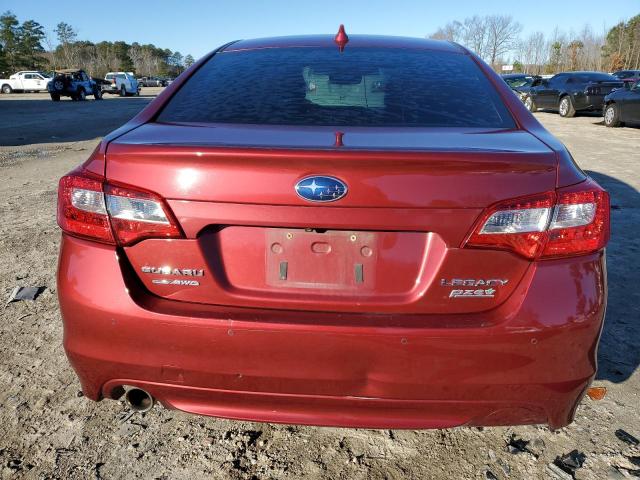 4S3BNAN68H3006653 - 2017 SUBARU LEGACY 2.5I LIMITED RED photo 6