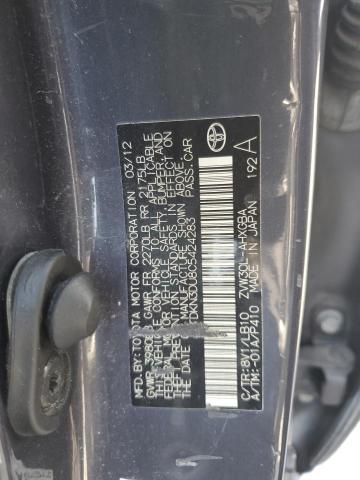 JTDKN3DU8C5424283 - 2012 TOYOTA PRIUS Сұр фото 12