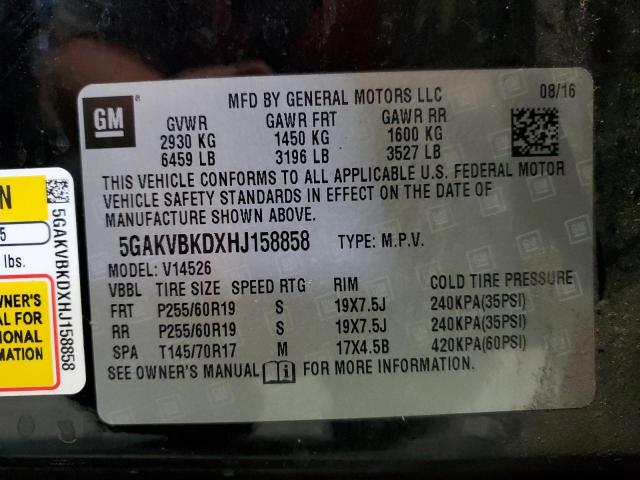 5GAKVBKDXHJ158858 - 2017 BUICK ENCLAVE 黑色 照片 13
