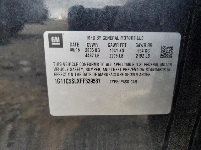 1G11C5SLXFF339587 - 2015 CHEVROLET MALIBU 1LT Қара фото 12