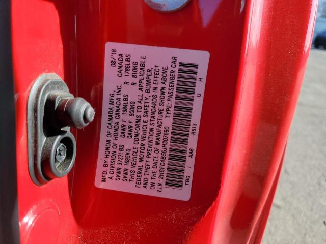 2HGFC4B56JH307690 - 2018 HONDA CIVIC LX RED photo 12