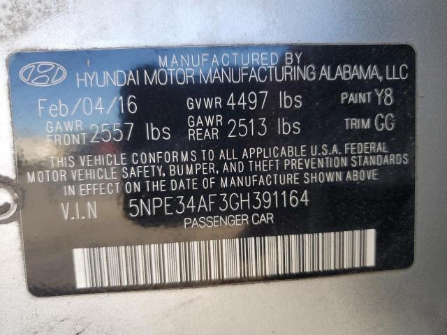 5NPE34AF3GH391164 - 2016 HYUNDAI SONATA SPORT SILVER photo 13