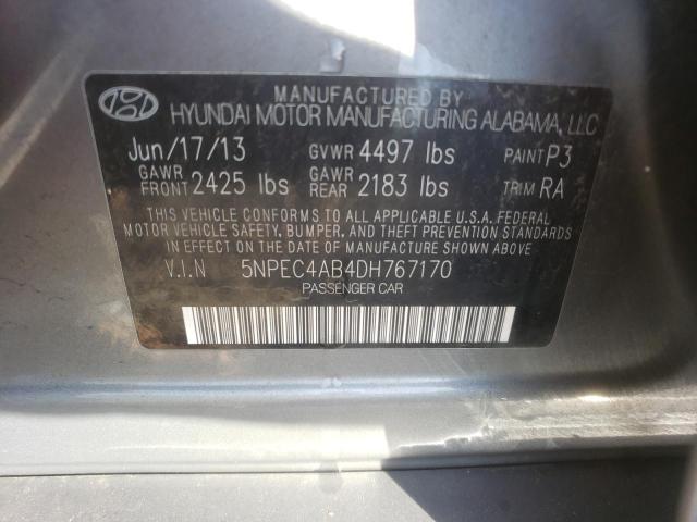 5NPEC4AB4DH767170 - 2013 HYUNDAI SONATA SE GRAY photo 12