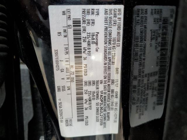 1FADP3L90JL213559 - 2018 FORD FOCUS ST 黑色 照片 12