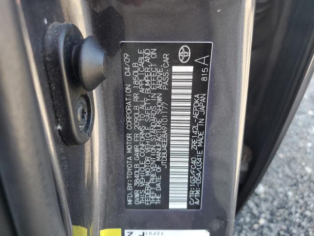 JTDBU4EE8A9101177 - 2010 TOYOTA COROLLA BASE 灰色 照片 12