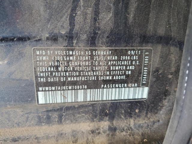 WVWDM7AJ6CW108078 - 2012 VOLKSWAGEN GOLF 蓝色 照片 12