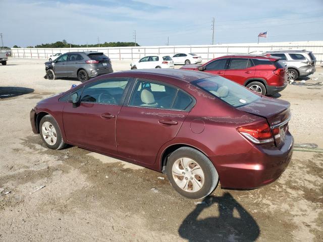 2HGFB2F51DH513117 - 2013 HONDA CIVIC LX BURGUNDY photo 2