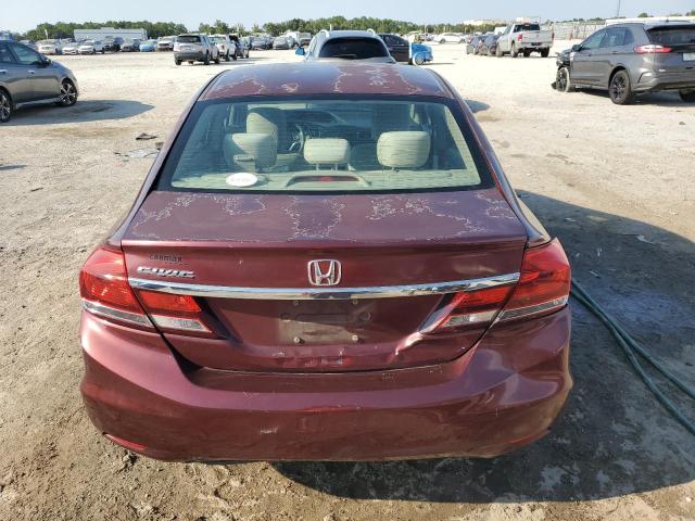 2HGFB2F51DH513117 - 2013 HONDA CIVIC LX BURGUNDY photo 6