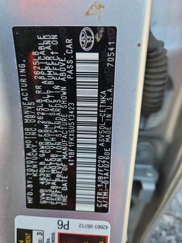 4T1BF1FKXGU513423 - 2016 TOYOTA CAMRY LE SILVER photo 13