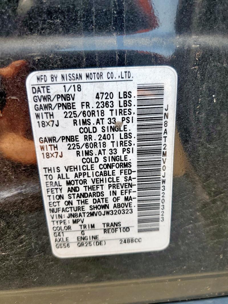 JN8AT2MV0JW320323 - 2018 NISSAN ROGUE S 黑色 照片 14