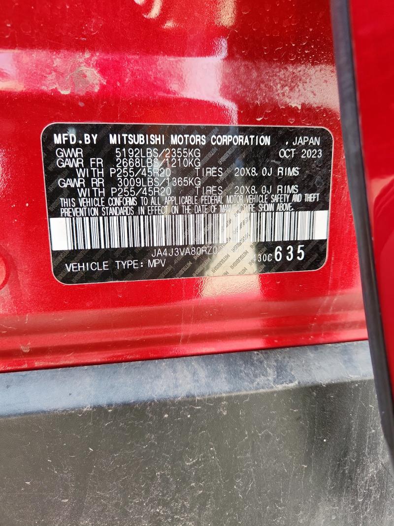 JA4J3VA80RZ025383 - 2024 MITSUBISHI OUTLANDER SE RED photo 13