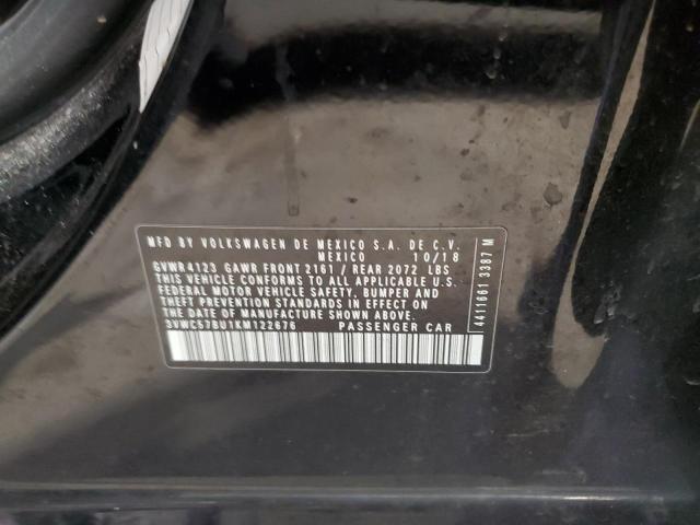 3VWC57BU1KM122676 - 2019 VOLKSWAGEN JETTA S BLACK photo 12