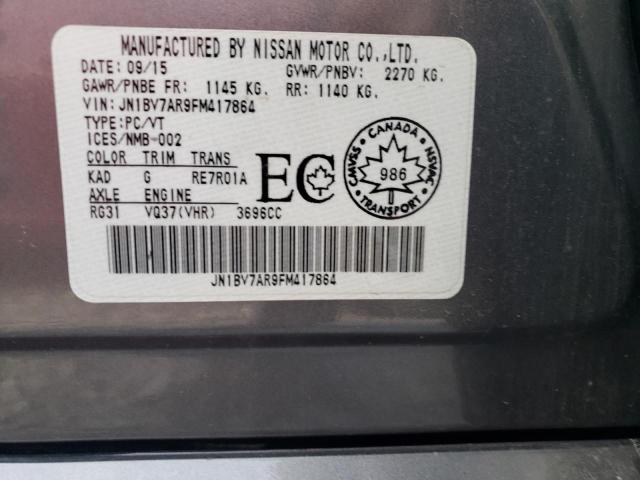 JN1BV7AR9FM417864 - 2015 INFINITI Q50 BASE CHARCOAL photo 12