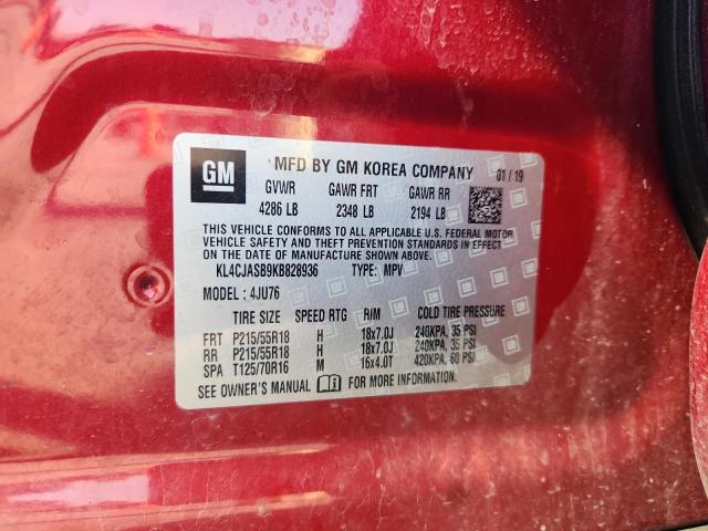 KL4CJASB9KB828936 - 2019 BUICK ENCORE PREFERRED Rouge photo 13
