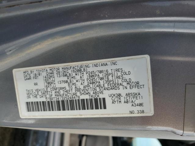 5TBRT34132S248478 - 2002 TOYOTA TUNDRA ACCESS CAB Сұр фото 13