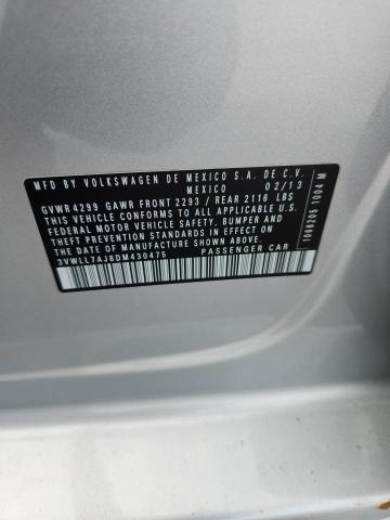 3VWLL7AJ8DM430475 - 2013 VOLKSWAGEN JETTA TDI رمادي صورة 12