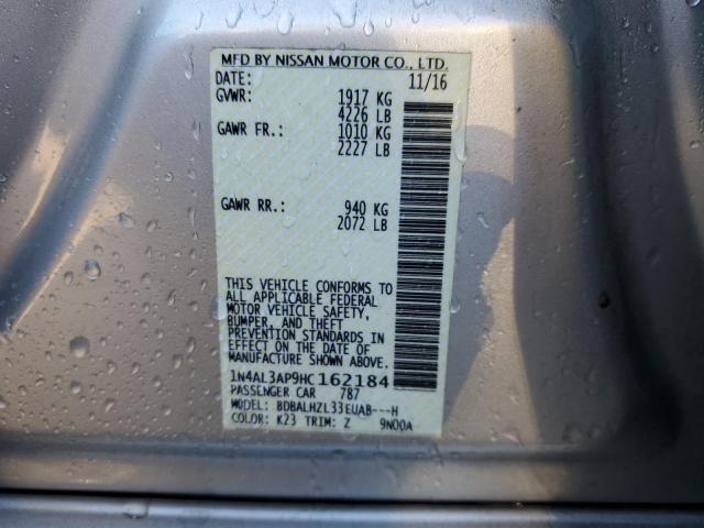 1N4AL3AP9HC162184 - 2017 NISSAN ALTIMA 2.5 SILVER photo 12