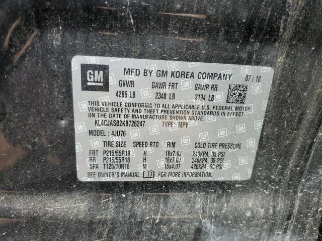 KL4CJASB2KB726247 - 2019 BUICK ENCORE PREFERRED Черный фото 13