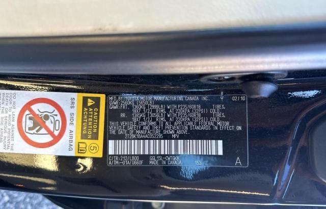 2T2BK1BA4AC052295 - 2010 LEXUS RX 350 BLACK photo 10