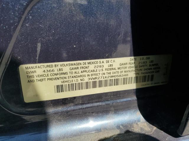 3VWRZ71K29M058348 - 2009 VOLKSWAGEN JETTA SE Mavi fotoğraf 12