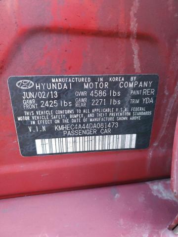 KMHEC4A44DA081473 - 2013 HYUNDAI SONATA HYBRID RED photo 13