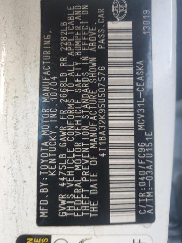 4T1BA32K95U507576 - 2005 TOYOTA CAMRY SE 白色 照片 12