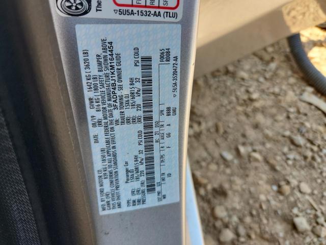 3FADP4BJ1KM164454 - 2019 FORD FIESTA SE SILVER photo 12