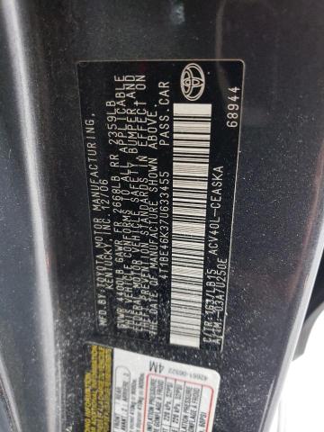 4T1BE46K37U633455 - 2007 TOYOTA CAMRY CE GRAY photo 13