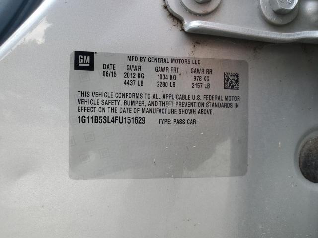 1G11B5SL4FU151629 - 2015 CHEVROLET MALIBU LS ვერცხლისფერი ფოტო 12