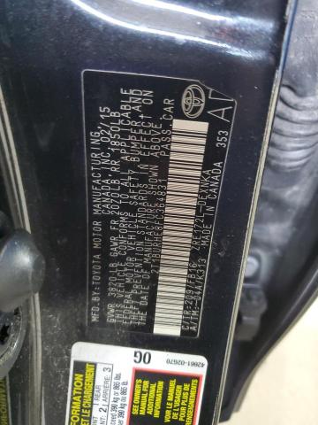 2T1BURHE8FC364831 - 2015 TOYOTA COROLLA L შავი ფოტო 12