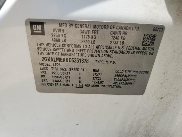 2GKALMEKXD6361878 - 2013 GMC TERRAIN SLE Ağ foto 14