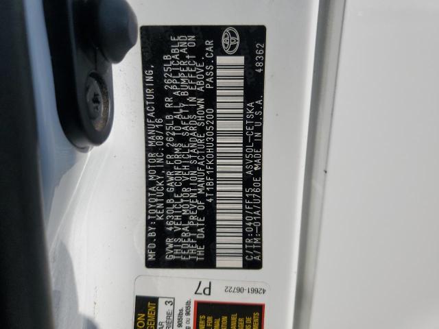 4T1BF1FK0HU305200 - 2017 TOYOTA CAMRY LE WHITE photo 12