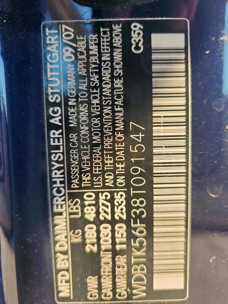 WDBTK56F38T091547 - 2008 MERCEDES-BENZ CLK 350 BLUE photo 12