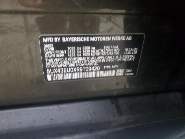 5UX43EU0XR9T09420 - 2024 BMW X5 XDRIVE50E GREEN photo 13