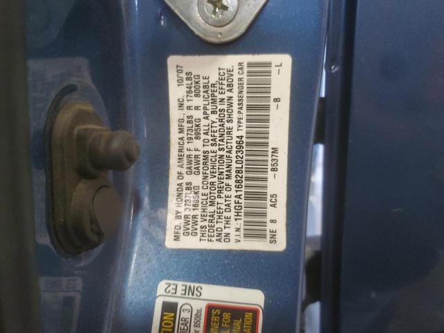 1HGFA16828L023964 - 2008 HONDA CIVIC EX BLUE photo 13