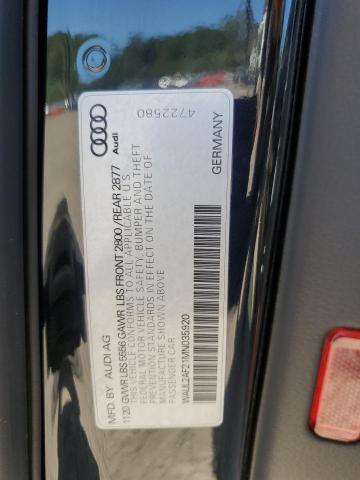 WAUL2AF21MN035920 - 2021 AUDI A6 PREMIUM PLUS 黑色 照片 12