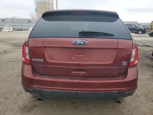 2FMDK4JC2EBB55548 - 2014 FORD EDGE SEL RED photo 6