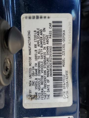 1NXBR32E35Z393660 - 2005 TOYOTA COROLLA CE Mavi foto 12