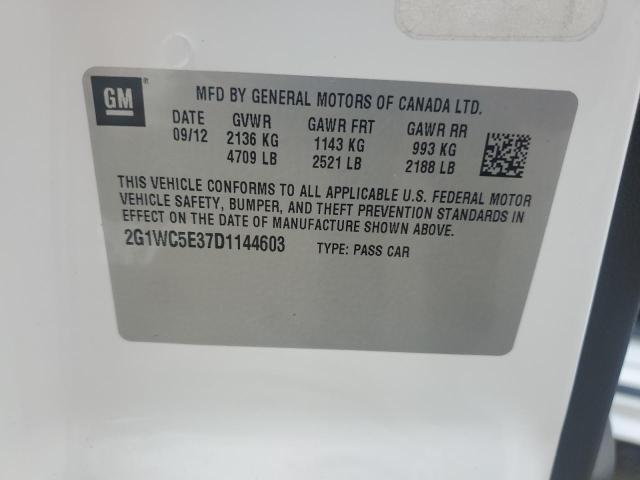 2G1WC5E37D1144603 - 2013 CHEVROLET IMPALA LTZ WHITE photo 12