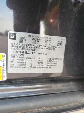 5GAKRBKD0EJ231381 - 2014 BUICK ENCLAVE BROWN photo 13