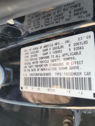 1HGCP26819A183855 - 2009 HONDA ACCORD EXL BLACK photo 12