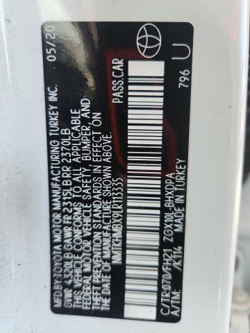 NMTKHMBX9LR113335 - 2020 TOYOTA C-HR XLE WHITE photo 13