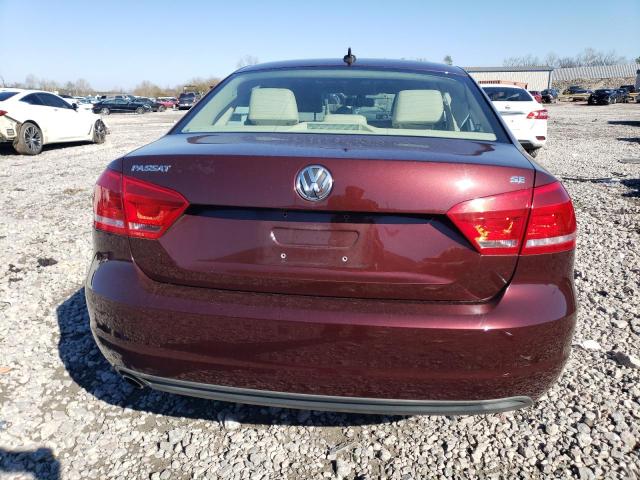 1VWBP7A39DC122766 - 2013 VOLKSWAGEN PASSAT SE BURGUNDY photo 6