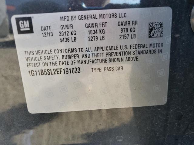 1G11B5SL2EF191033 - 2014 CHEVROLET MALIBU LS GRAY photo 12