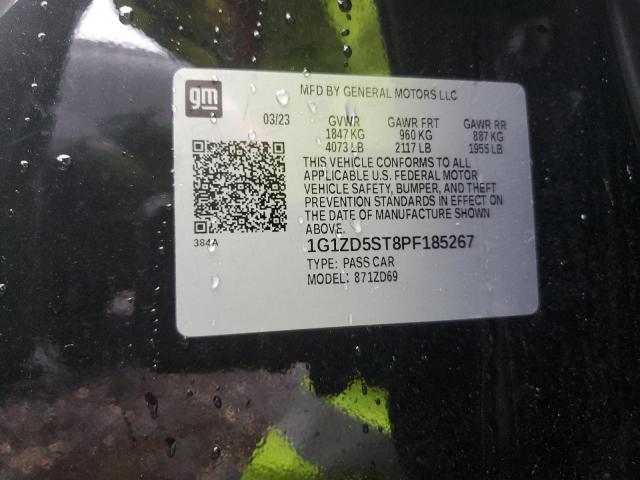 1G1ZD5ST8PF185267 - 2023 CHEVROLET MALIBU LT BLACK photo 12