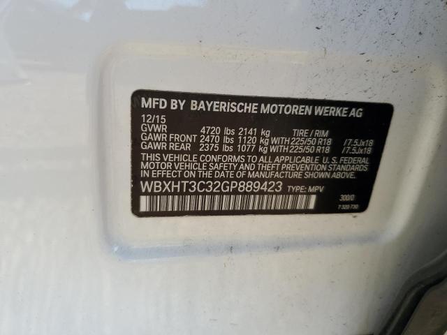 WBXHT3C32GP889423 - 2016 BMW X1 XDRIVE28I WHITE photo 12